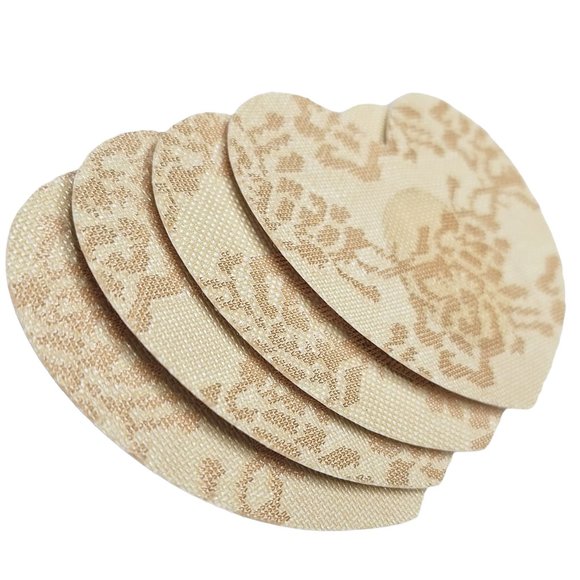 Heart Shaped Pasties Nipple Covers Self Adhesive 3 Pair Nude - Picture 2 of 7